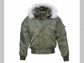 Hrubá zimná bunda typ "PARKA" COMMANDO N2B s kožušinovým límcom  farba olivovo zelená